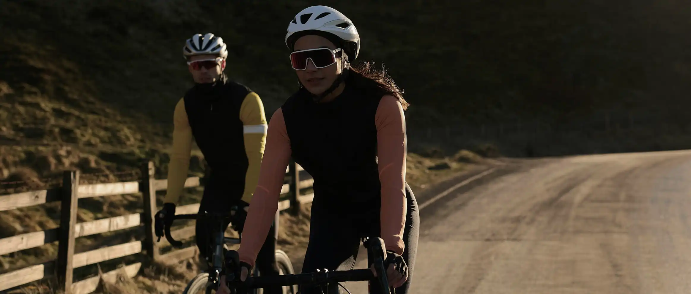 Couple biking with Calm & Clear